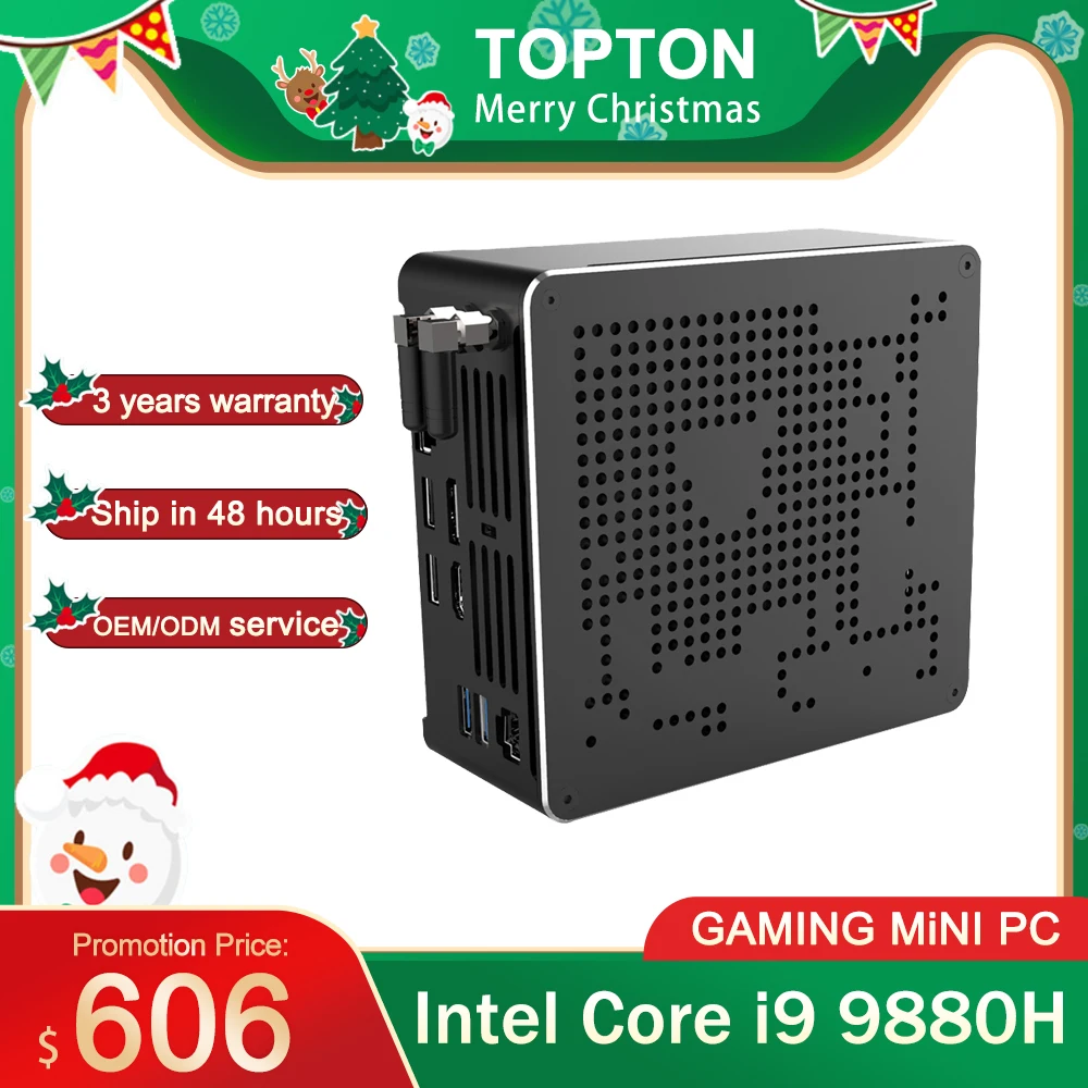 Мини -ПК 2 LAN Intel Core i9 9880H 8 ядер 16 потоков игровой настольный компьютер * DDR4 M.2 NVMe Win10