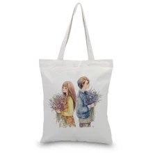 Тканевая сумка-тоут с узором для влюбленных, сумка для покупок, сумка для ежедневного использования, текст, сделай сам, логотип на заказ, эко многоразовая утилизация