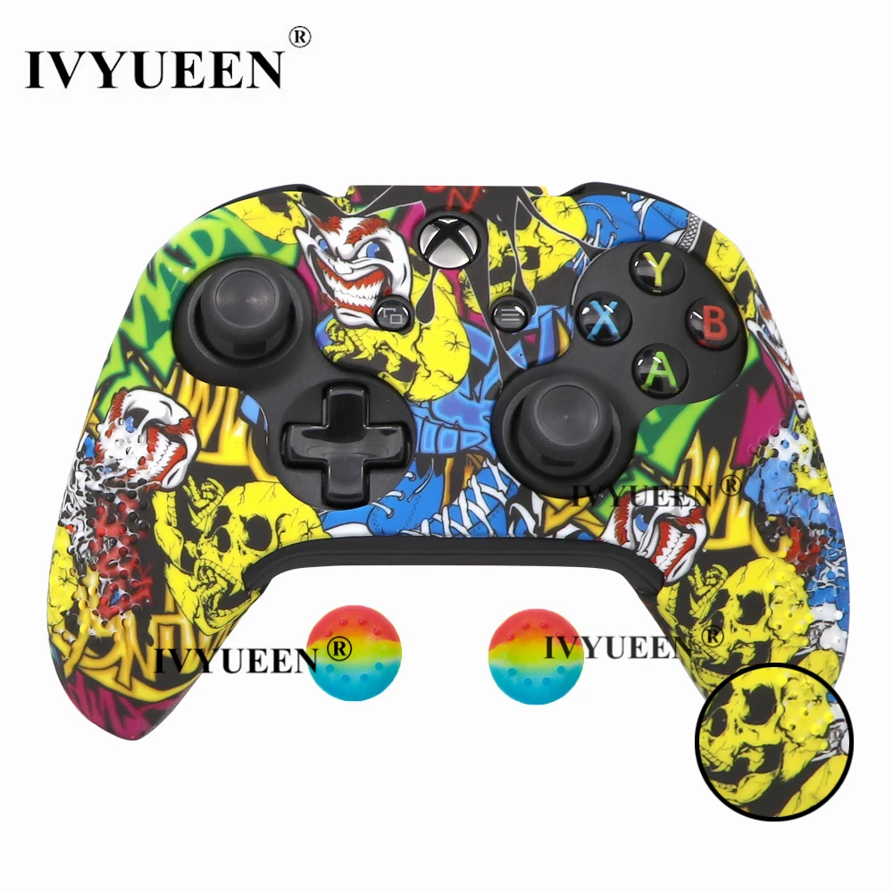 Graffiti D IVYUEEN, 15 цветов, силиконовый чехол для microsoft Xbox One X S, тонкий контроллер, защитный чехол с аналоговой ручкой для большого пальца - Цвет: Graffiti D