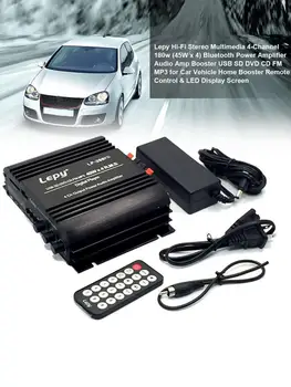 

New Hi-Fi Bluetooth Power Amplifier Stereo 4-Channel 45W X 4 Audio Amp Booster USB SD DVD CD FM MP3 For Car Home Remote Control