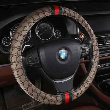 

WLMWL Leather Car Steering Wheel Cover For Isuzu D-MAX mu-X 5 seats all models car accessories styling steering wheel cover