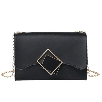 

2019 winter new Korean version of the women Messenger bag square buckle shoulder chain small square bag fashion wild handbag