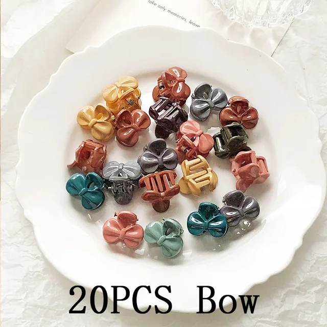 30/50PCS/Set Girls Cute Colorful Flower Star Mickey Small Hair Claws Kids Sweet Hairpins Hair Clips Fashion Hair Accessories 20pcs bow