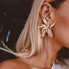 2022 Vintage Metal Flower Big Earrings for Women Gold Rose Gold Silver Color Geometric Statement Fashion Brincos Jewelry Earring ► Photo 1/6