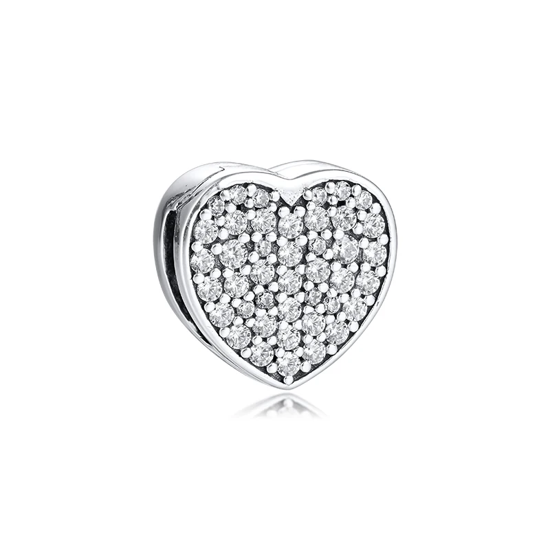Ckk Argento Sterling 925 Adatto Braccialetti Di Pandora Reflexions Pave Cuore In Argento Sterling Clip Originale Che Fanno
