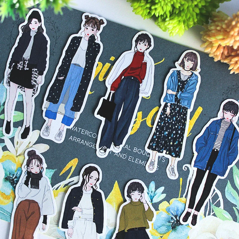 

19Pcs/Lot Fashion Girl Lady Sticker DIY Craft Scrapbooking Album Junk Journal Happy Planner Decorative Stickers