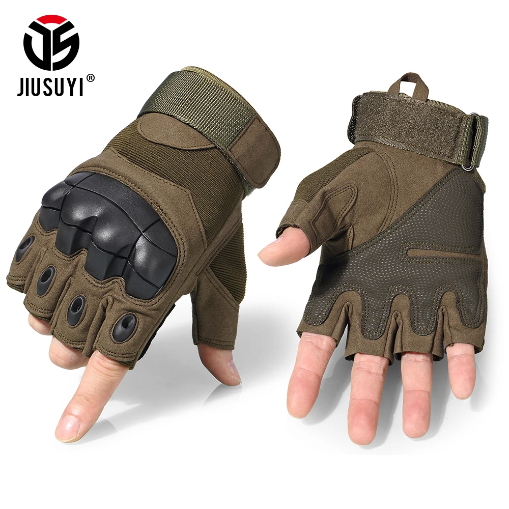 Men's Fingerless Gloves Motorbike Hard Knuckle Non-slip Gloves Fit for Cycling Motorcycle Riding Climbing Training paintball Airsoft Outdoor Gloves