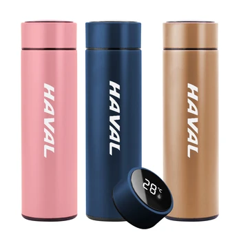 

Car Logo Vacuum Flask For Great Wall Haval H6 H7 H2 500ml Temperature Display Stainless Steel Insulated Water Bottle Coffee Mug