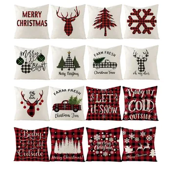 

Merry Christmas Cushion Cover Decorations for Home Navidad 2019 Neol Xmas Ornaments Gifts Christmas Decor Happy New Year 2020