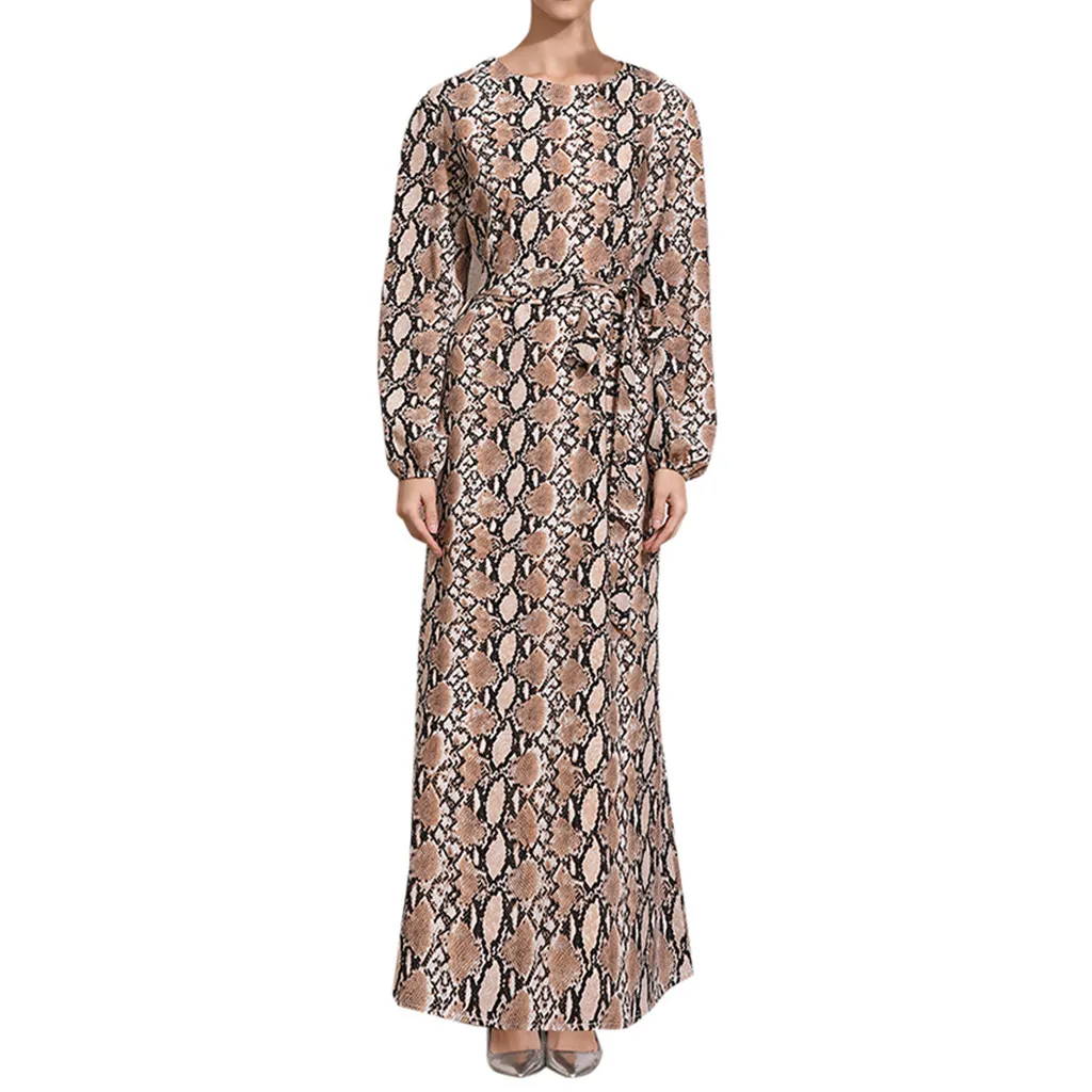 

KLV Women Muslim Dress Robe Musulmane Dubai Turkish Ladies Clothing Arab Caftan Kaftan Malaysia Abayas Robe Gowns Tunic Belt