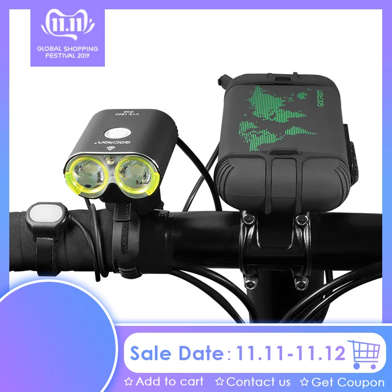 Велосипедный головной светильник Gaciron V13 с разъемом для гонок IPX6, водонепроницаемый, 1600 люмен, велосипедный светильник, передняя велосипедная лампа, аксессуары