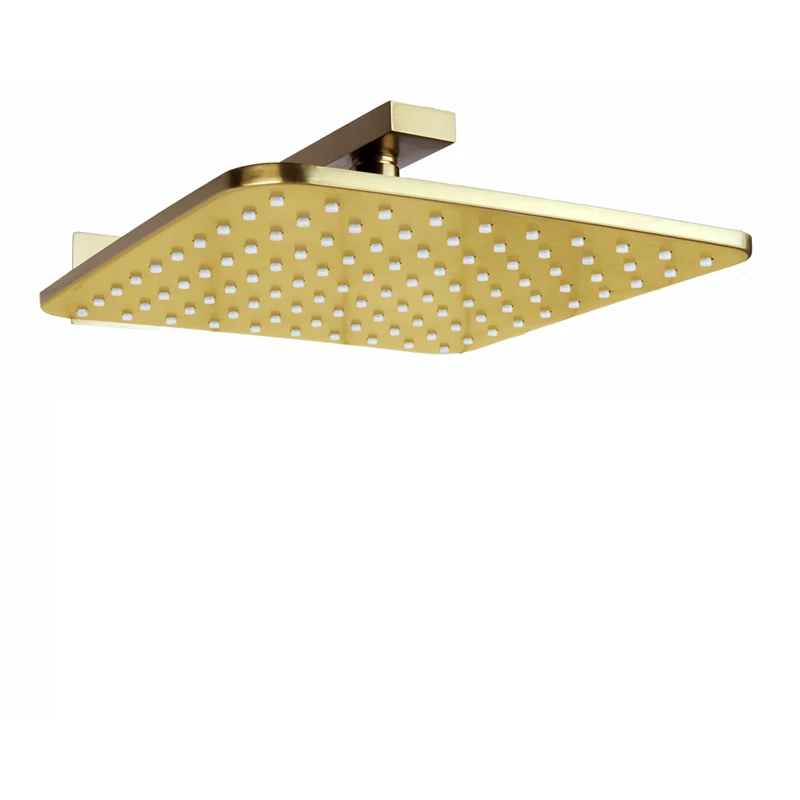 

Luxury Brushed Gold 25X25 CM Shower Faucet Bathroom In Wall Mounted Rainfall Shower Head