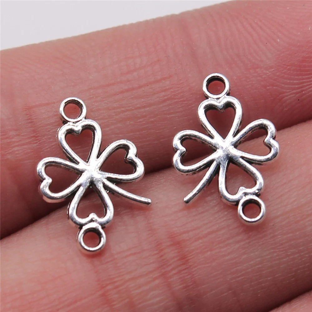WYSIWYG 30 шт 11x16 мм полые Lucky Clover коннектор Подвески для изготовления ювелирных