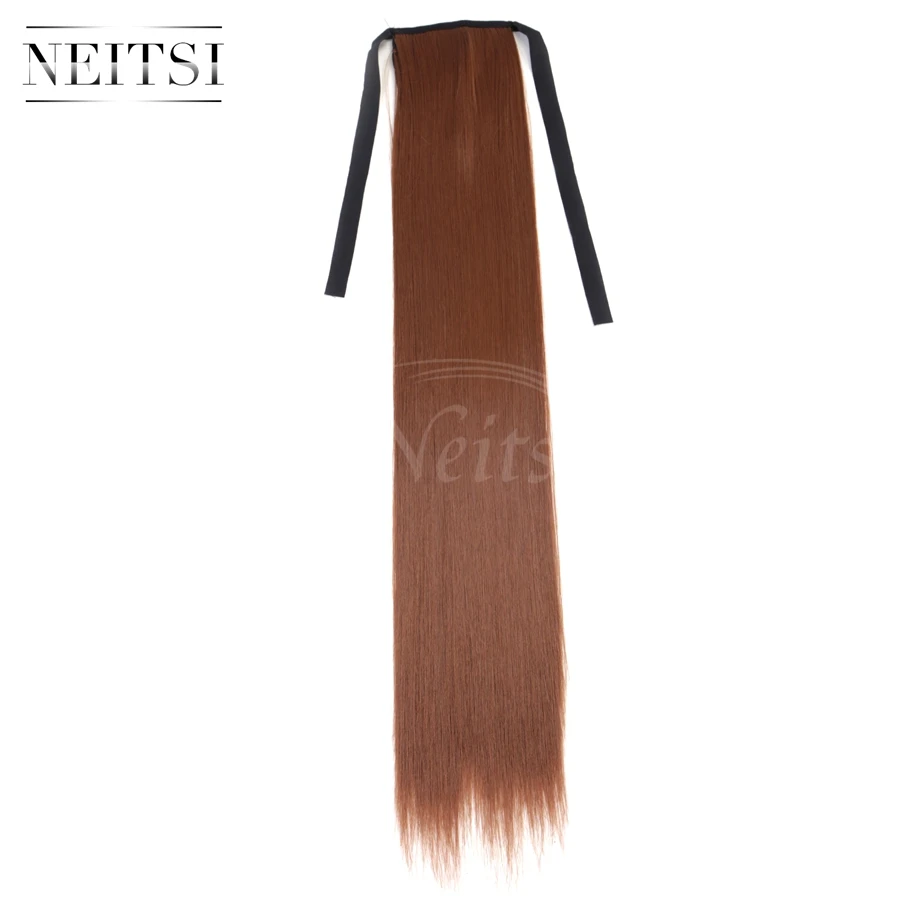 Neitsi 22 ''1 зажим для ПК в синтетических волосах хвост пони длинные прямые с заколками для наращивания волос#30 - Цвет: #30
