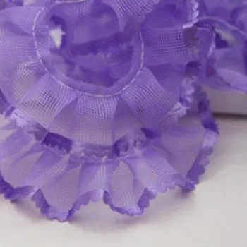 

1M Latest Pleated Lace Fabric Ribbon 2cm Blue Purple Lace Trim DIY Pink Green Laces Material Guipure Craft Supplies Sewing KQ40