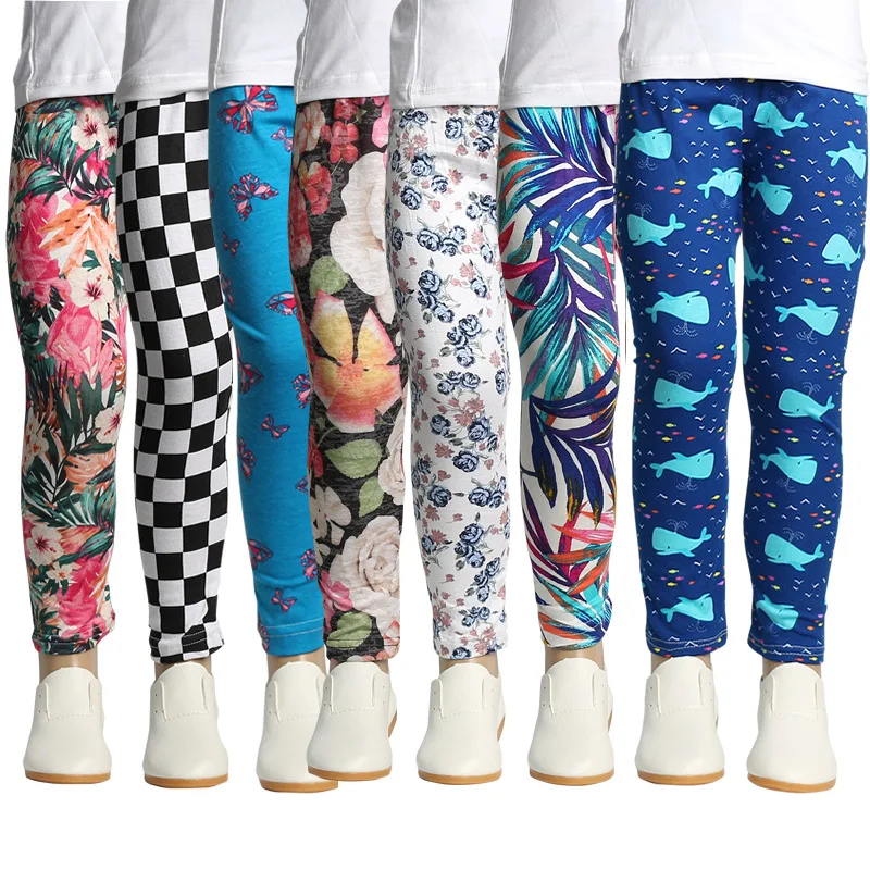 

Fashion Cotton Baby Girls Leggings Printed Children Pants Colorful Kids Trousers Spring and Autumn For Height 80-140cm