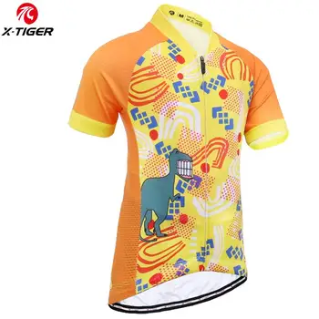 

X-TIGER 100% Polyester Children Cycling Jerseys Breathable Short Sleeve Bike Clothing Running Cycling Uniform Bike Clothes Kids