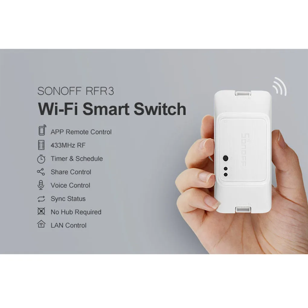 SONOFF RFR3 DIY Wifi Пульт дистанционного управления, умный RF переключатель, работает с Alexa/Google Home Assistant, умный дом, автоматизация, таймер
