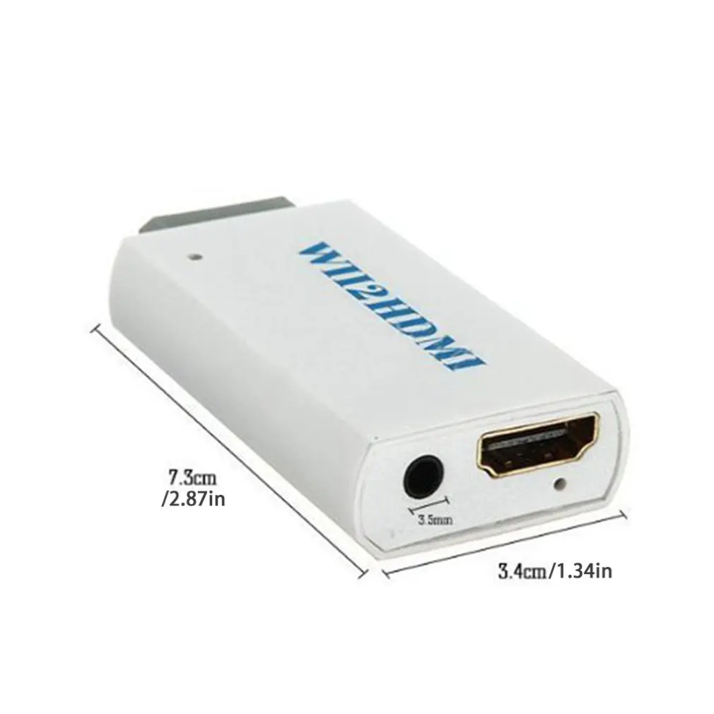 For Wii to HDMI 2 HDMI Full HD FHD 1080P Converter Adapter 3.5mm Audio Output TV