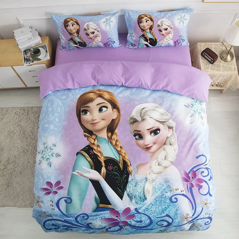 Bedding-Set Duvet-Cover-Sets Frozen Bella Rapunzel Girls Baby Princess Children Disney