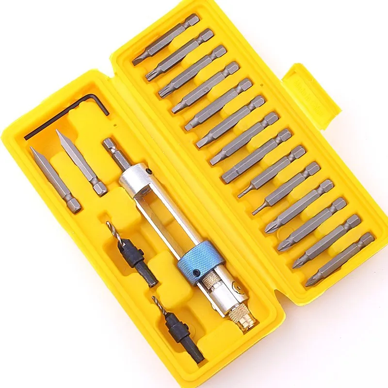 20pcs High Speed Steel Half Time Drill Bit Set with Case Double Use Multi-functional Hand Screwdriver Head Kit Tool Accessories