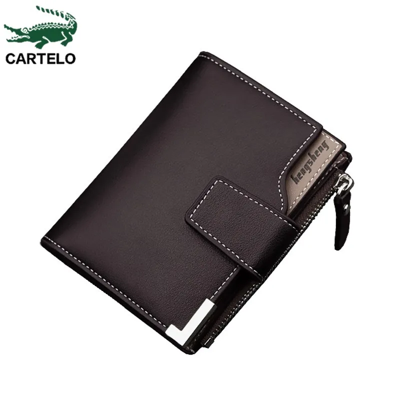 

CARTELO Korean casual men's wallet vertical multifunctional wallet zipper buckle coin purse high quality men's wallet tide