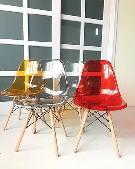 

Transparent Chair Modern Minimalist Plastic Chair Crystal Dining Table And Chair Creative Negotiation Chair Nordic Style