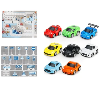 

130X100 Scandinavian White Blue Traffic Parking Lot Map Car Carry-On Game Pad Classical Education for Children Birthday Present