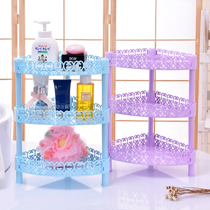 

Rococo Kitchen Shelves Plastic Nailless Bathroom Storage Rack Floor Multilayer Mini Triangular Storage Shelf
