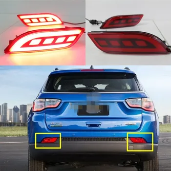 

JanDeNing Car LED Rear Fog Bumper Tail Light Brake/Driving Light For Jeep Compass 2017 2018