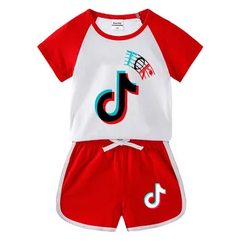 

2020 Baby Boys Girls Tiktoker Clothing Set Summer Short Sleeve Children Kids Clothes Suit Outerwear T-shirts Two-piece Set