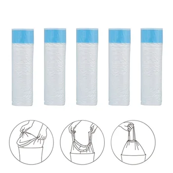 

5roll/pack Home Kitchen With Handles Strong Waste Office Hotel Thickened Bathroom Travel Drawstring Trash Bag Garbage Pouch