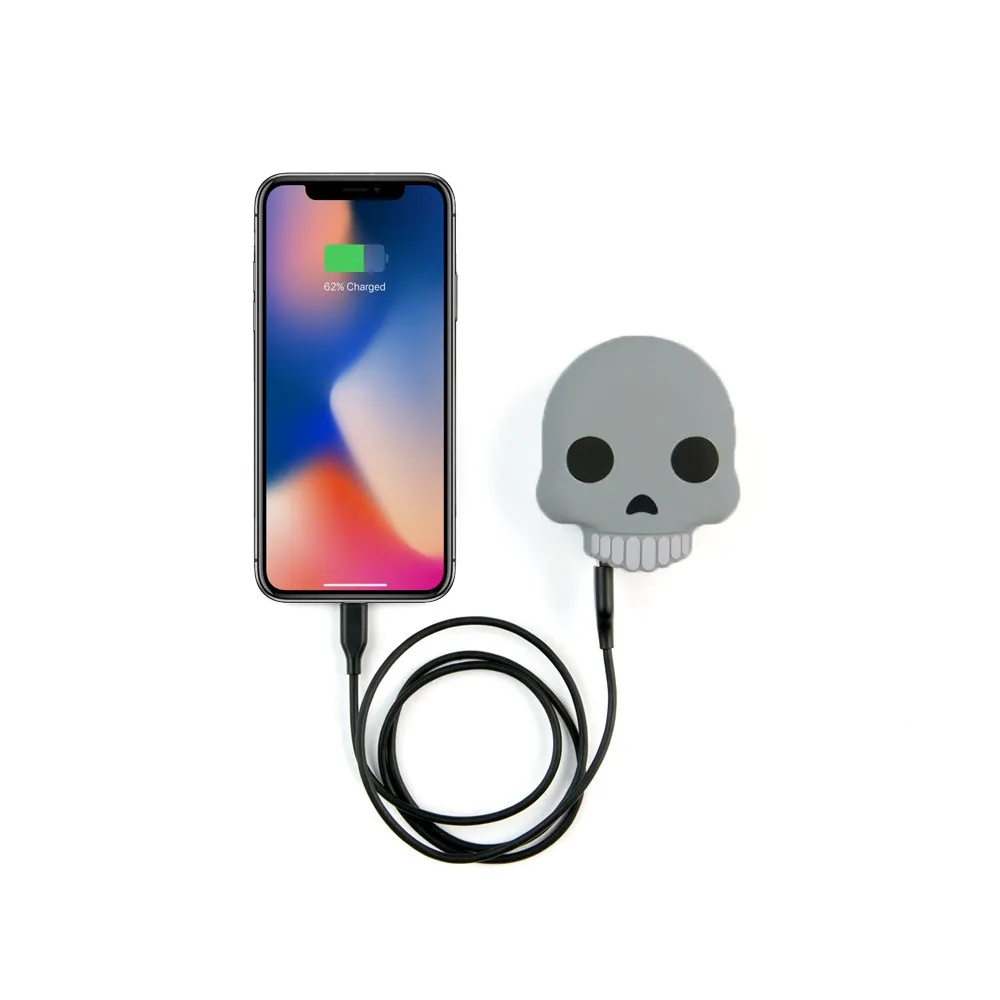 Mojipower внешняя батарея для мобильного телефона, 2600 mAh powerbank, забавный, красочный дизайн, форма черепа