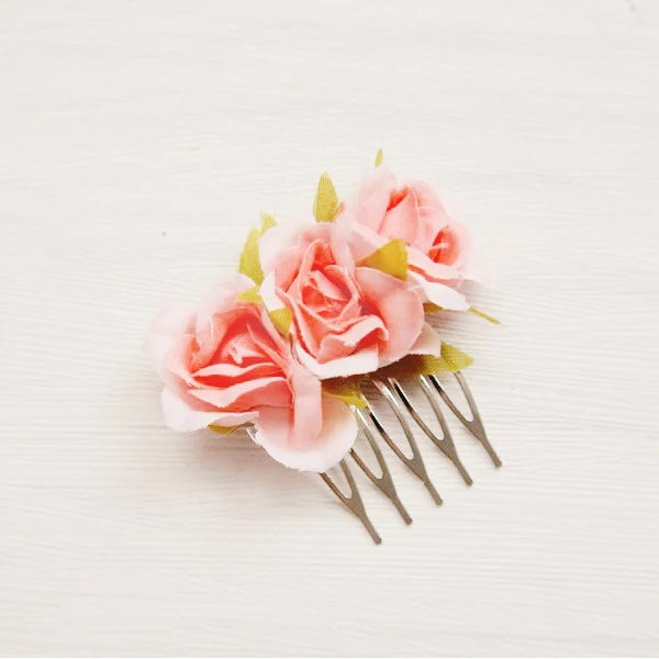 Classical Hairpin Hair Accessories Vintage Rose flower Tuck Comb Chinese Style Hair Ornaments hanfu Cosplay Handwork Headdress