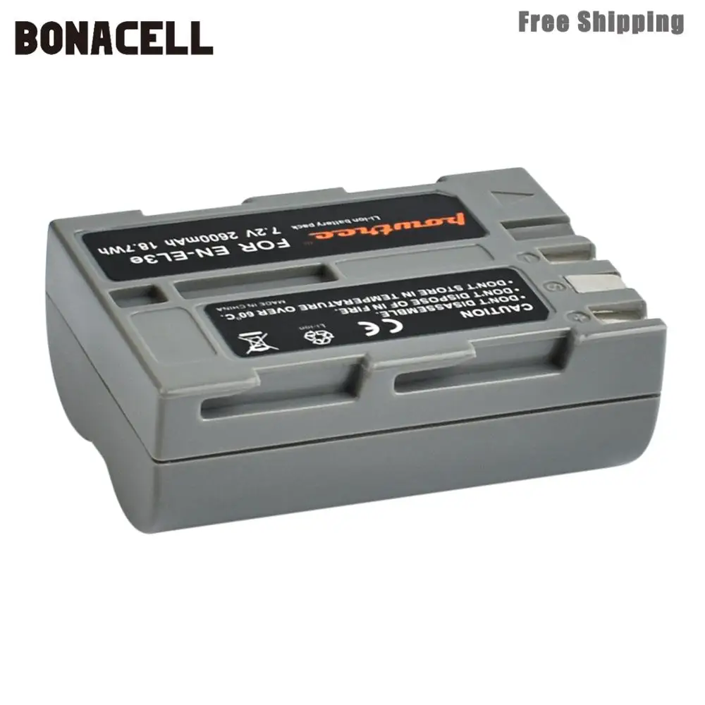 Bonacell 2600 мА/ч, EN-EL3e RU EL3e EL3a ENEL3e Батарея+ Батарея ЖК-дисплей двойной Зарядное устройство для Nikon D300S D300 D100 D200 D700 D70S D80 L50