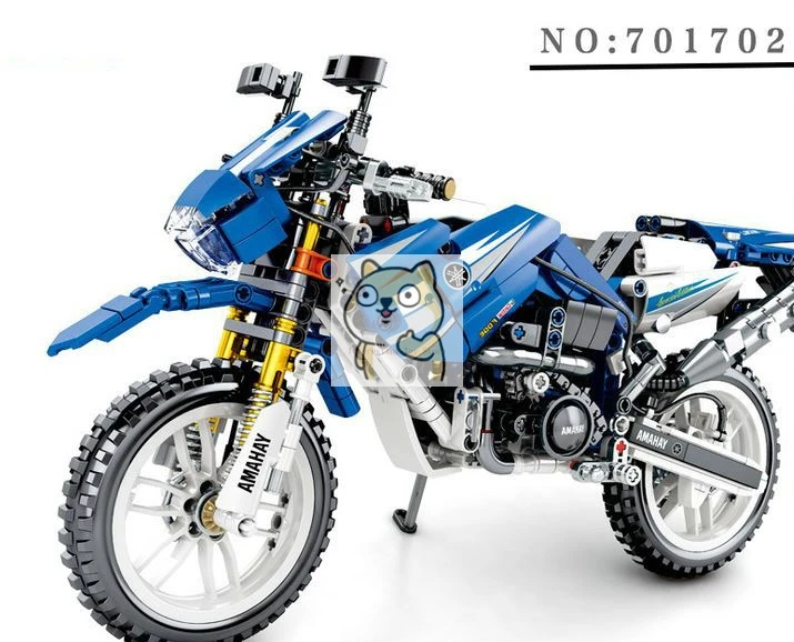 799pcs1: 8 Моделирование технологии мотоцикла строительные блоки 701702 детские развивающие Конструктор из строительных блоков игрушки
