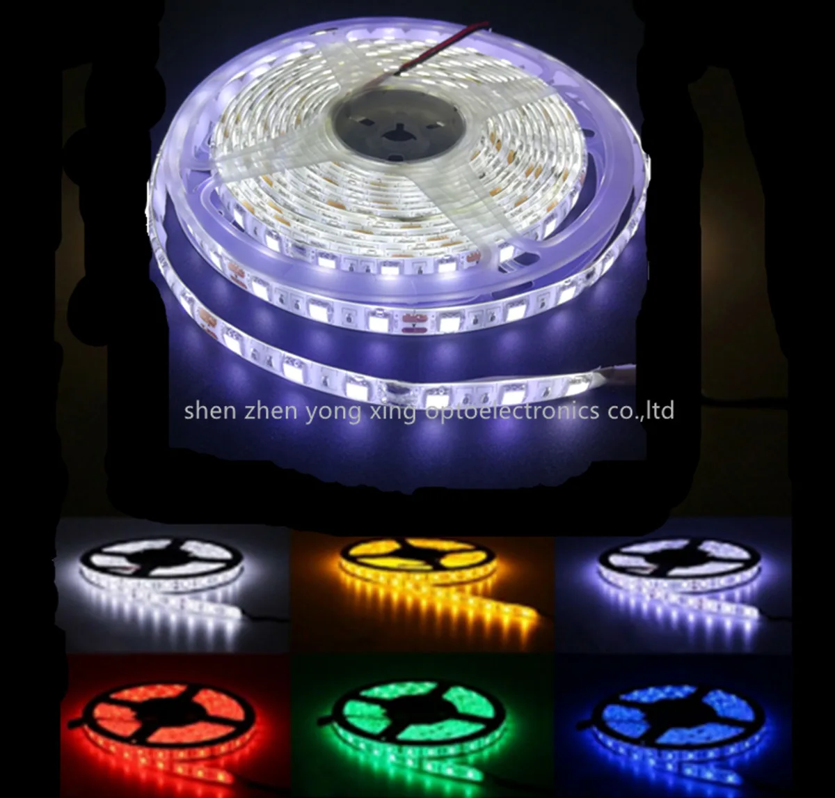 

New DC12V 1M 5M SMD 5050 RGB white Waterproof 300 LED Flexible 3M Tape Strip Light