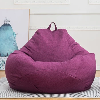 

New Lazy Bean Bag Sofas Cover Chairs without Filler Linen Cloth Lounger Seat Bean Bag Puff Couch Tatami Living Room Furniture