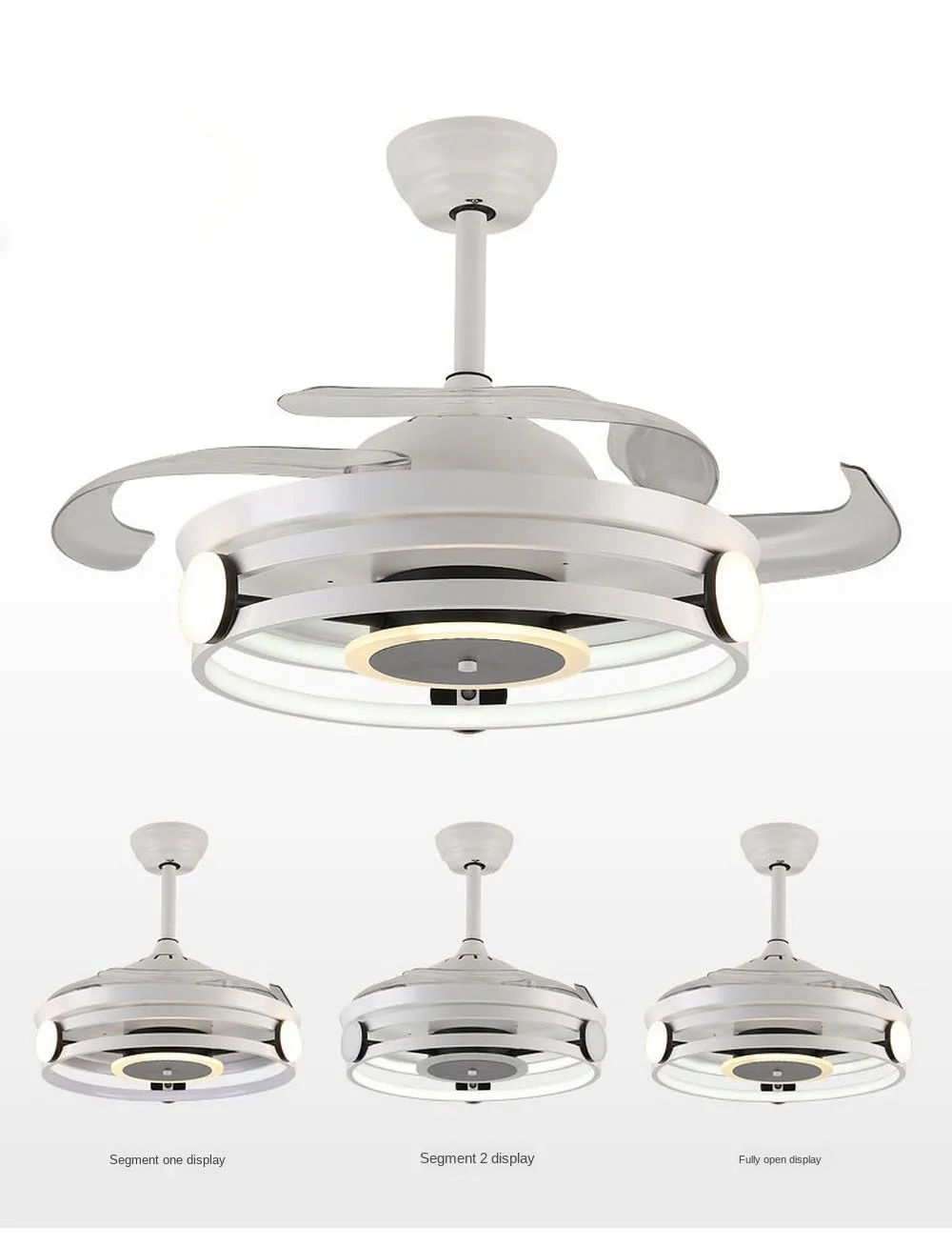 42 inch ceiling fan fans with lights remote control bedroom decor ventilator lamp air Invisible Blades Retractable Silent fan