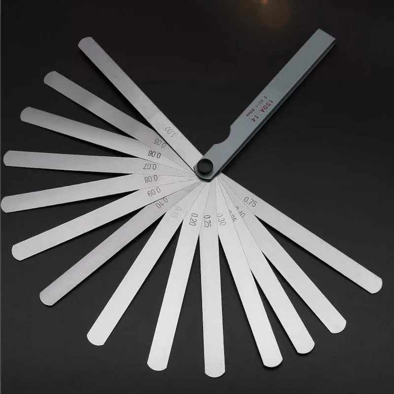 

17pcs Wedge Feeler Range Finder 0.02-1.0mm Measurement Valve Feeler Stainless Steel Plug Gauge Gap Measuring Instrument