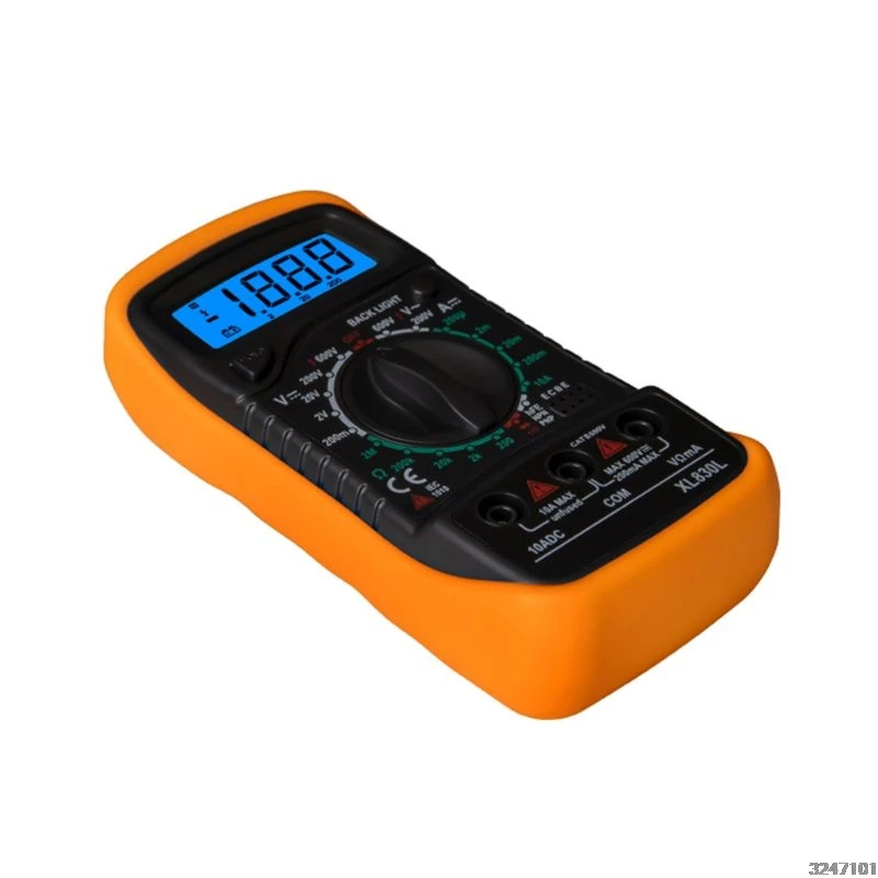 XL830L Цифровой мультиметр Ручной ЖК-дисплей подсветка AC/DC Амперметр Вольтметр Сопротивление транзистор ом тестер метр Многофункциональный