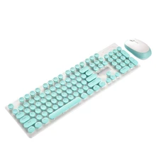 Para fino 2.4g sem fio jogo de jogos teclado mouse conjunto retro punk rosa jogo teclado ratos controlador