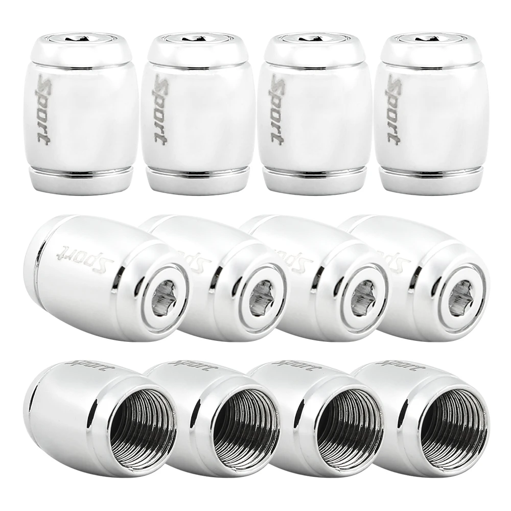 DSYCAR 1Set Fashion Zinc Alloy Anti-theft Sport Car Tire Valve Caps Wheel Tires Tire Stem Air Cap Airtight Cover for Car Styling