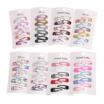 

10 PCS/Set HOT Cute BB Hair Clips Baby Girls Metal Printing Colour Cute Barrettes Headwear Styling Tools Hair Accessories