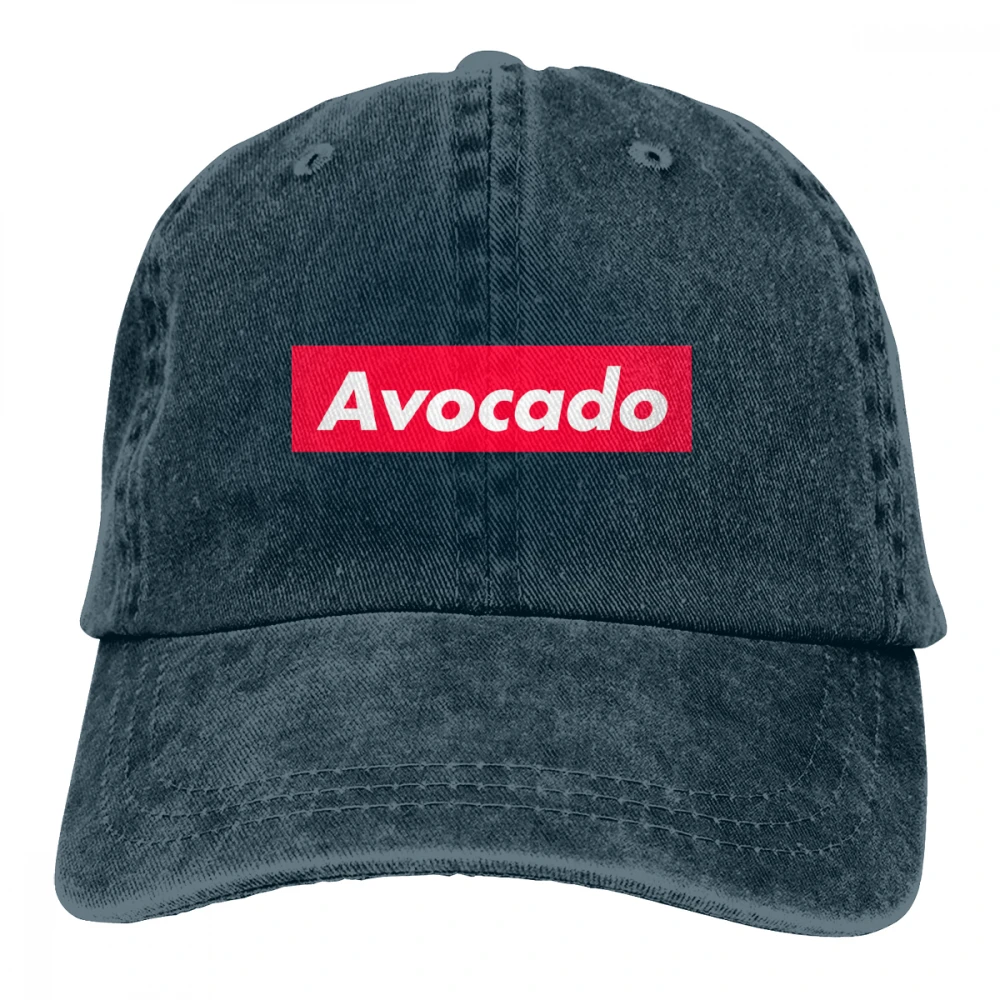 Авокадо красная коробка стиль Casquette черный унисекс Мужские Женские джинсовые бейсболка с ремешком кепки Регулируемый Гольф папа шляпа