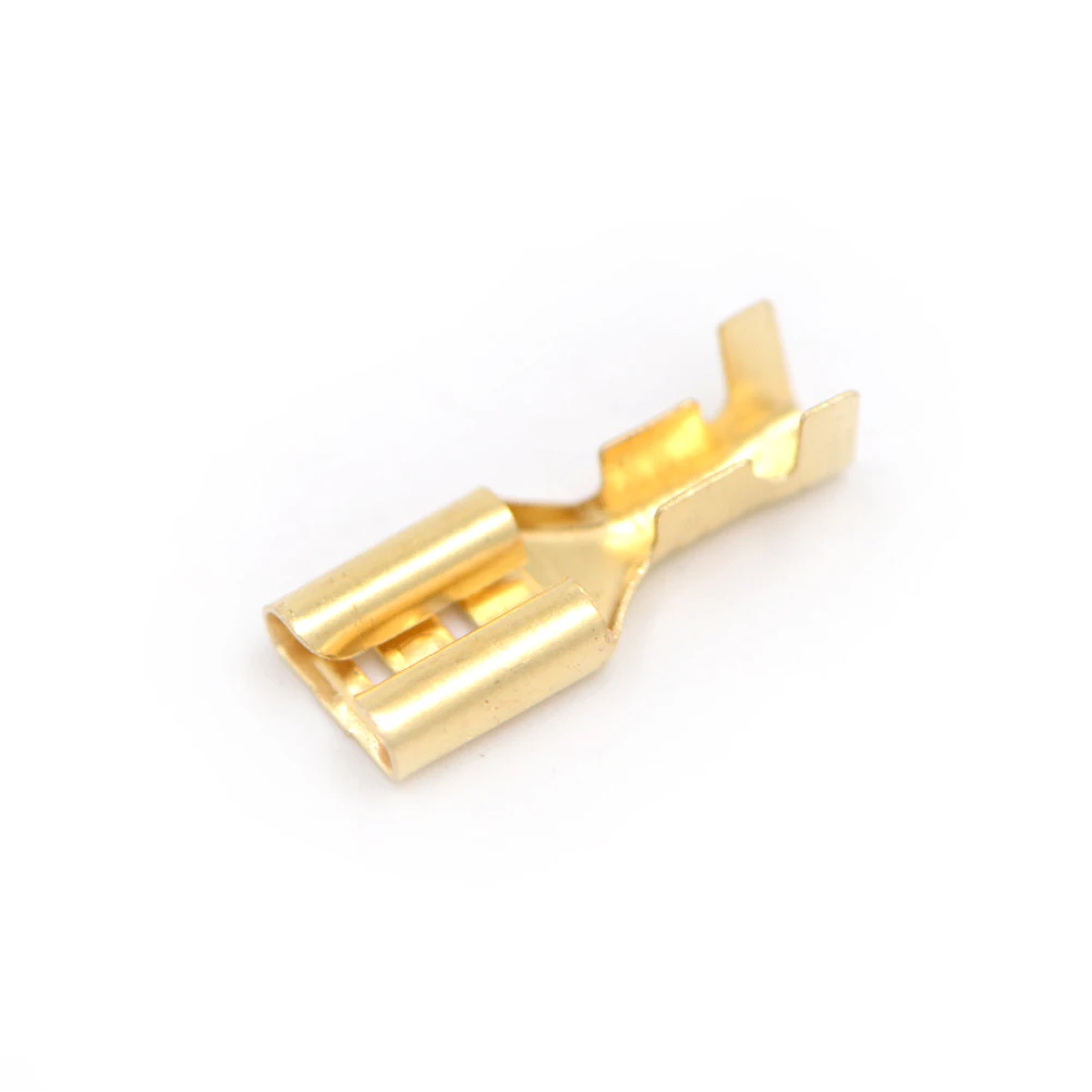 Gold Brass Car Speaker Electric Wire Connectors Set Female Crimp Terminal Connector 4.8mm/6.3mm 100pcs/lot