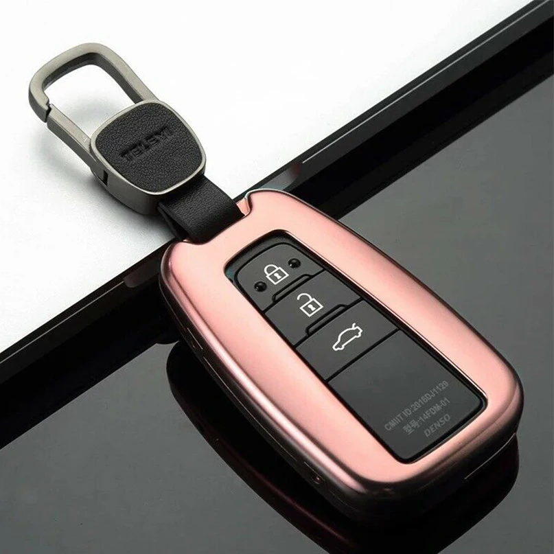 Брелок из алюминиевого сплава с полным покрытием чехол для Toyota-up Smart Keyless - Название цвета: Type A-Rose Gold