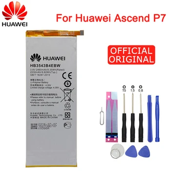 

Hua Wei Original Phone Battery HB3543B4EBW for Huawei Ascend P7 L07 L09 L00 L10 L05 L11 2460mAh Replacement Batteries Free Tools