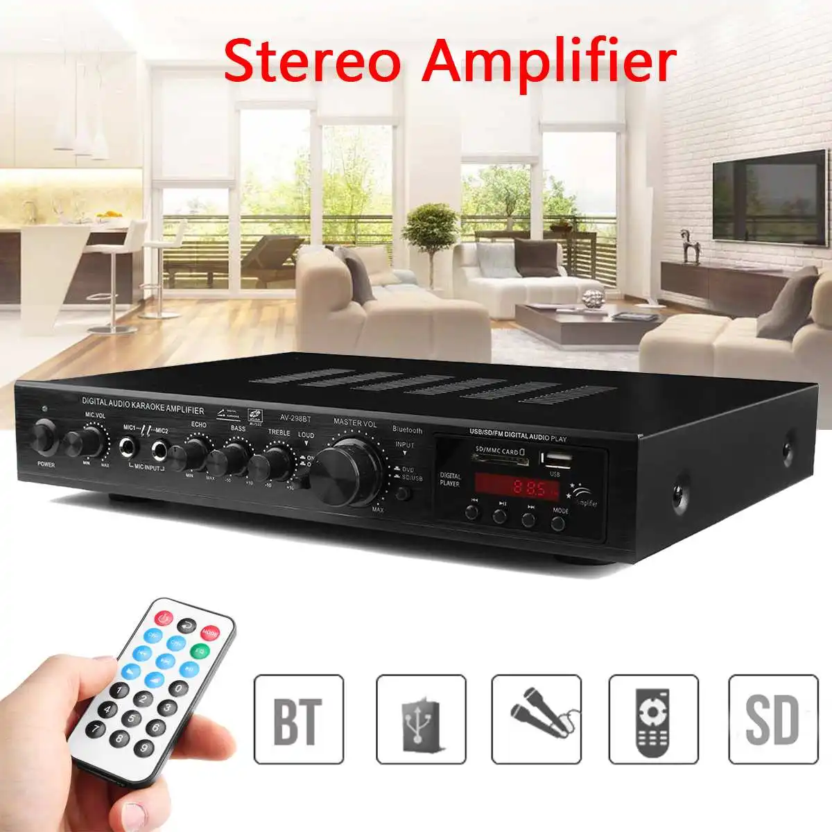 Цифровой усилитель для караоке пятиканальный Hi-Fi стерео-усилитель домашнего