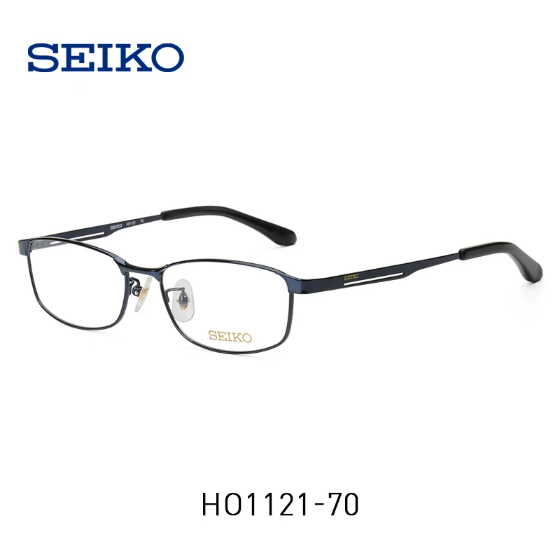 SEIKO титановые оправы для очков для мужчин титановые оправы для стекла es рецептурные мужские Оптические стекла es очки H01121 - Цвет оправы: Navy Blue-70